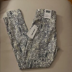 DKNY Sport Snake Print Leggings with Side Pockets. Small, New!